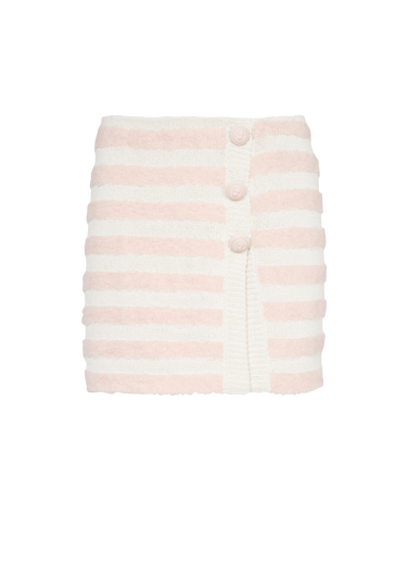 Short striped tweed skirt