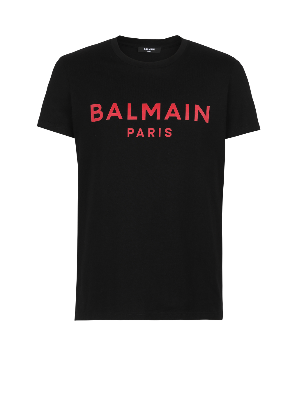 Cotton T-shirt with Balmain logo print, black, hi-res