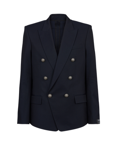 Cotton blazer with double-breasted silver-tone buttoned fastening 